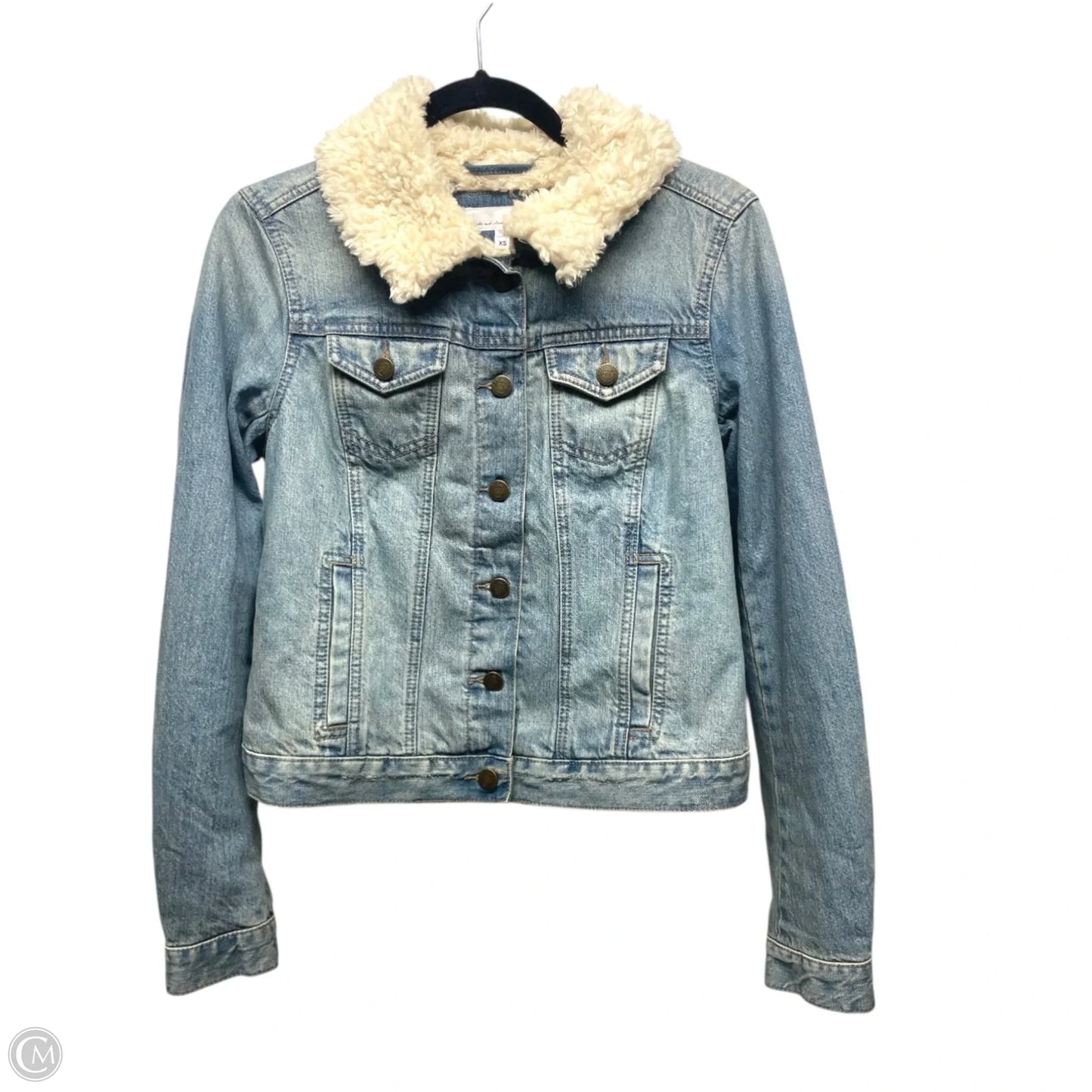 Jacket Denim By Loft In Blue Denim, Size: Xs
