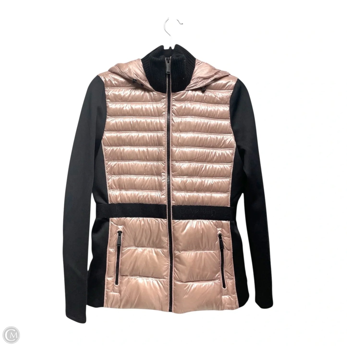 Jacket Puffer & Quilted By Calvin Klein Performance In Black & Pink, Size: Sp
