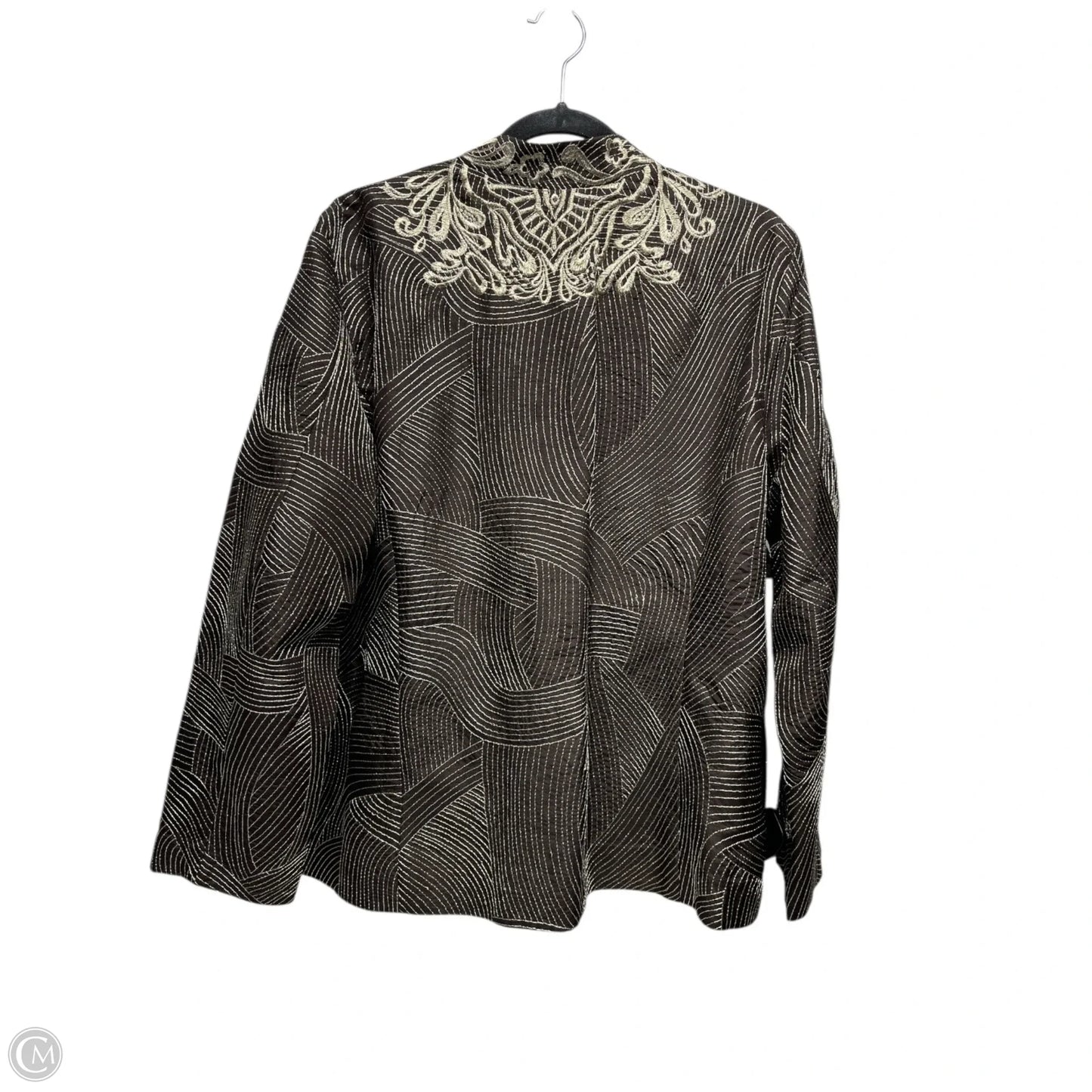 Blazer By Chicos In Brown & Gold, Size: Xl