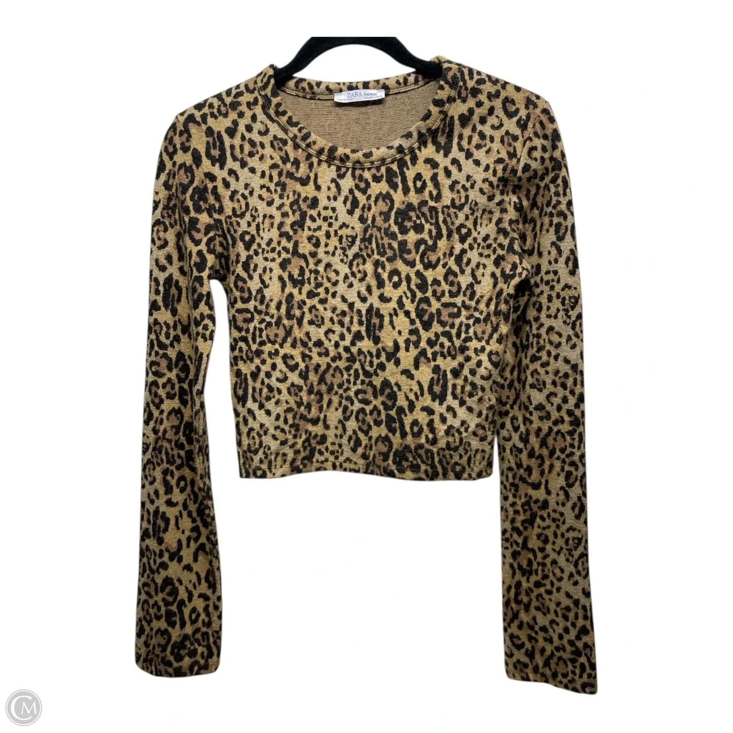 Top Long Sleeve By Zara In Animal Print, Size: S
