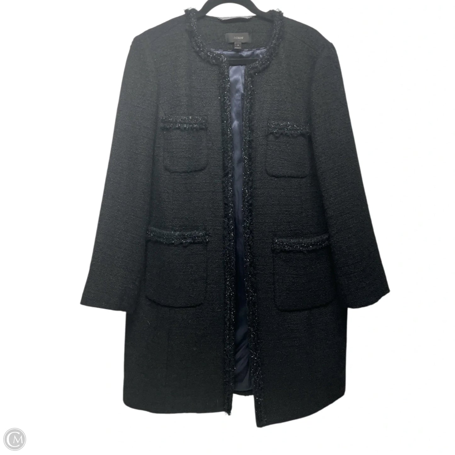 Coat Wool By J. Crew In Black, Size: 14