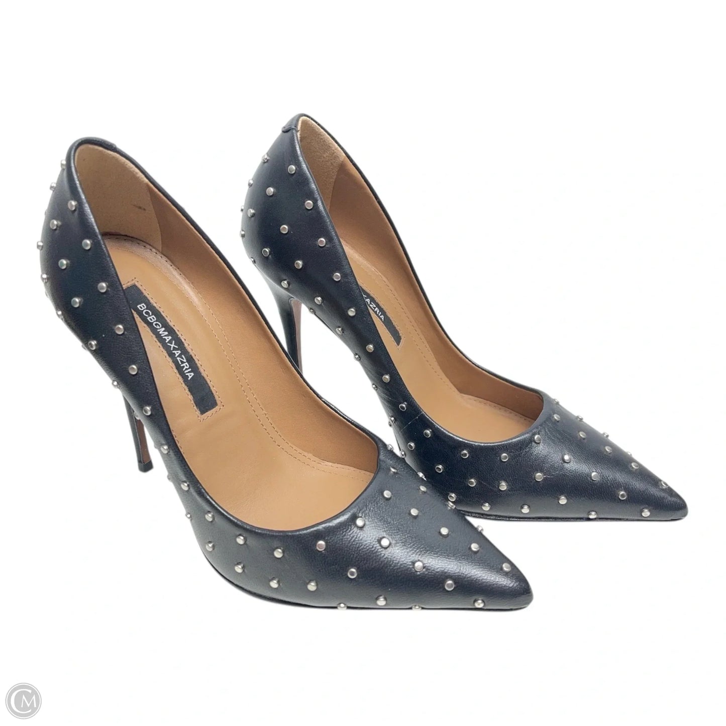 Shoes Heels Stiletto By Bcbgmaxazria In Black & Silver, Size: 7