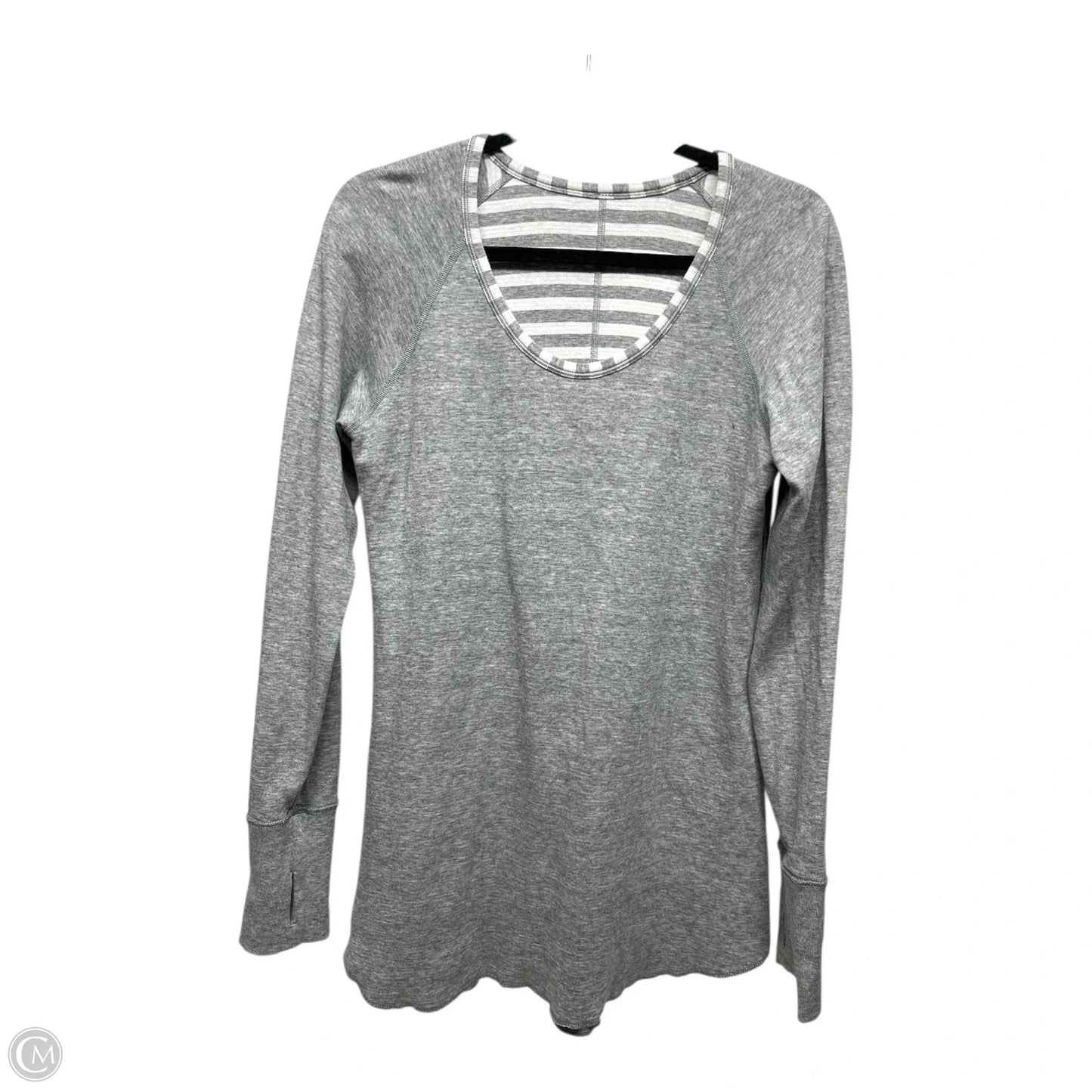 Athletic Top Long Sleeve Crewneck By Lululemon In Grey, Size: M