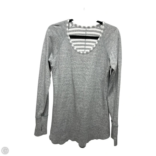 Athletic Top Long Sleeve Crewneck By Lululemon In Grey, Size: M