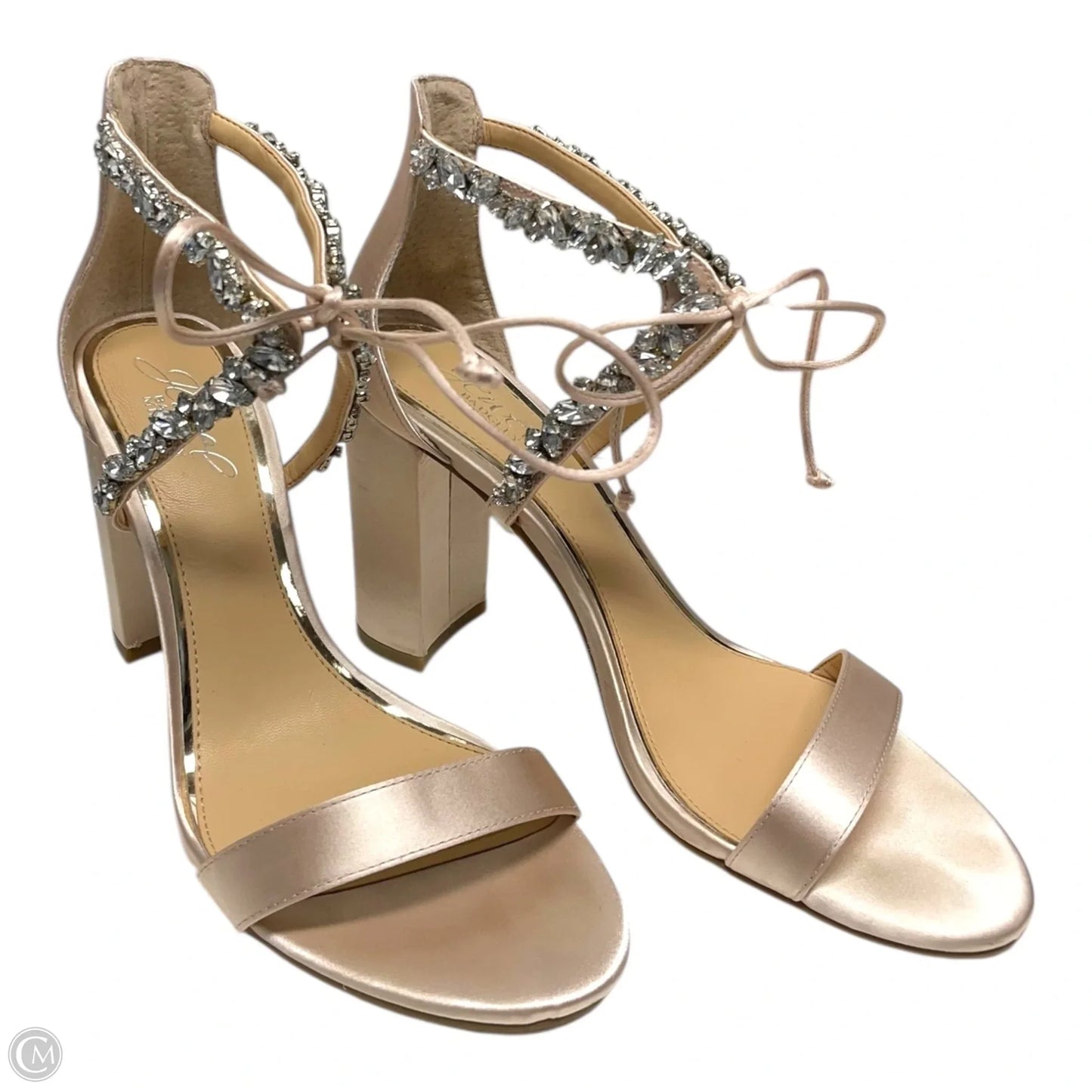 Shoes Heels Block By Badgley Mischka In Cream, Size: 7.5