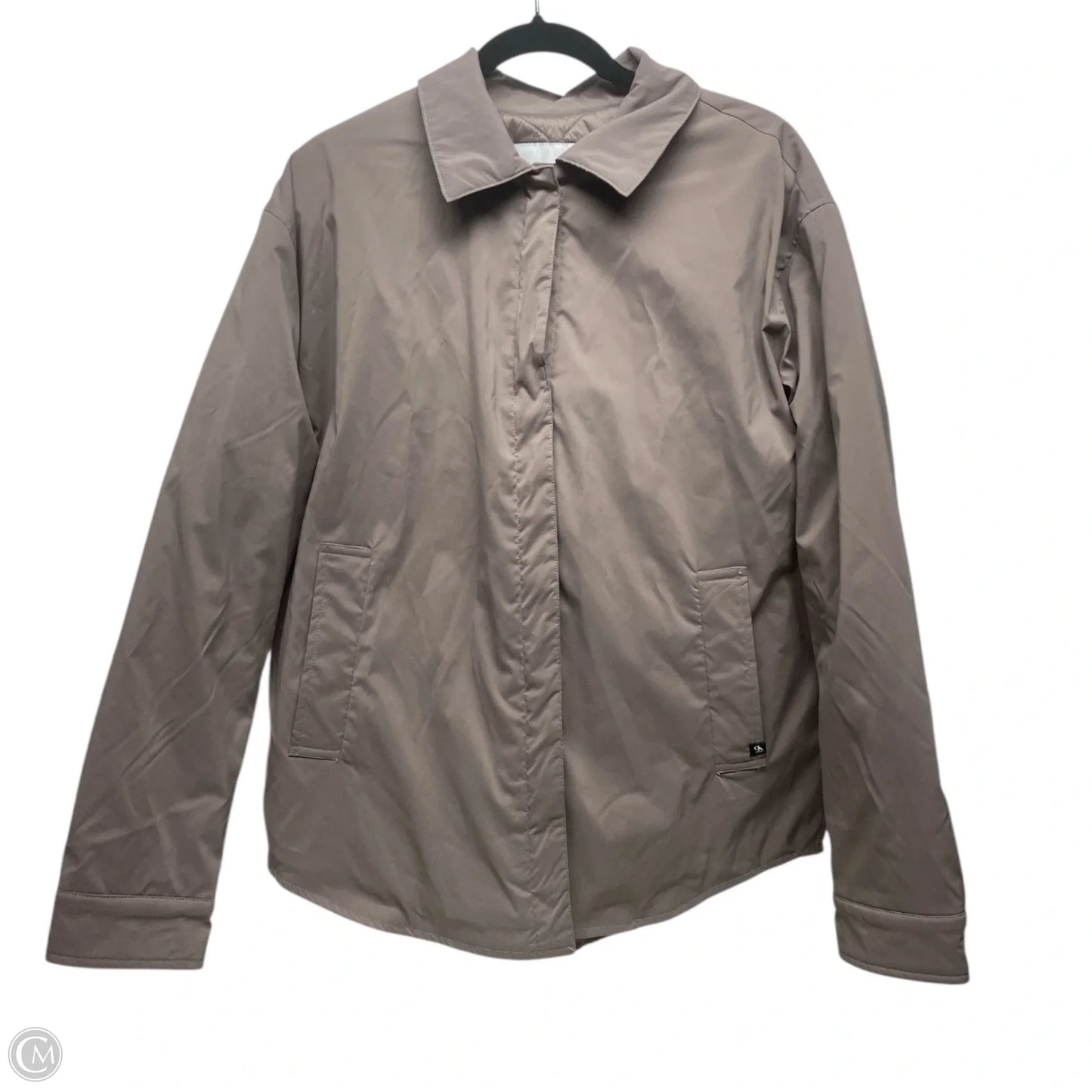 Jacket Puffer & Quilted By Calvin Klein In Taupe, Size: M