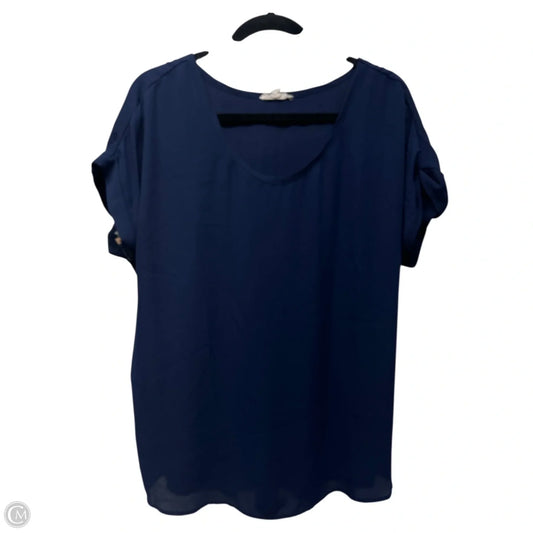 Top Short Sleeve By Pleione In Navy, Size: Xl