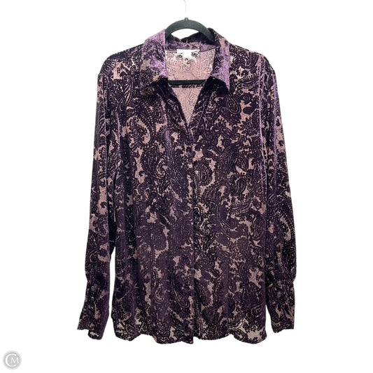 Top Long Sleeve By Coldwater Creek In Purple, Size: 2x