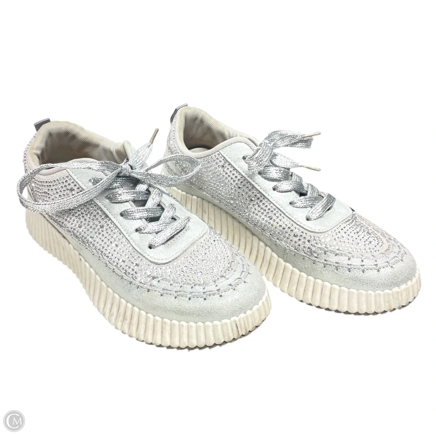 Shoes Sneakers By Bamboo In Grey & Silver, Size: 10