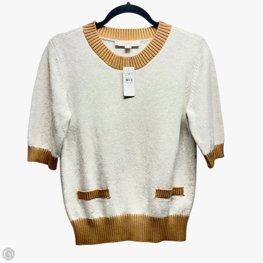 Sweater By Loft In Tan & White, Size: M