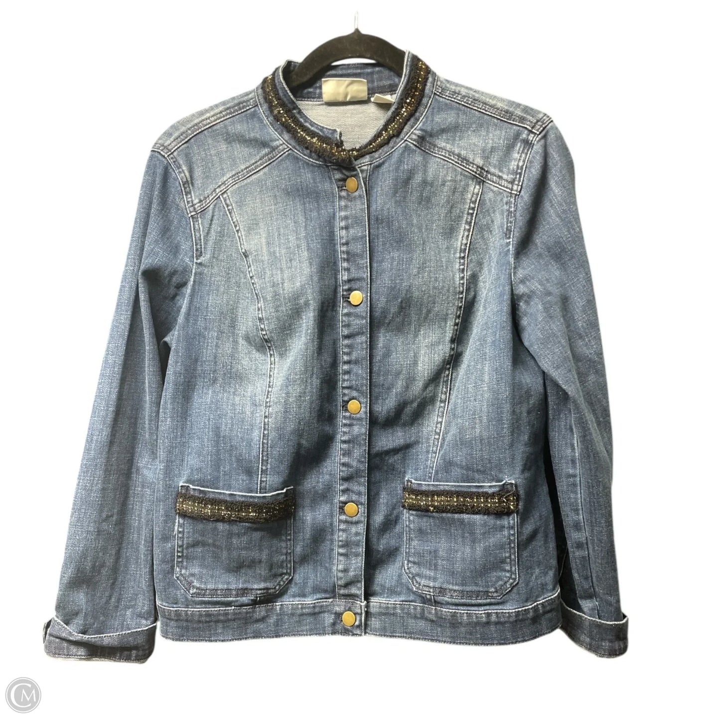 Jacket Denim By Chicos In Blue Denim, Size: M