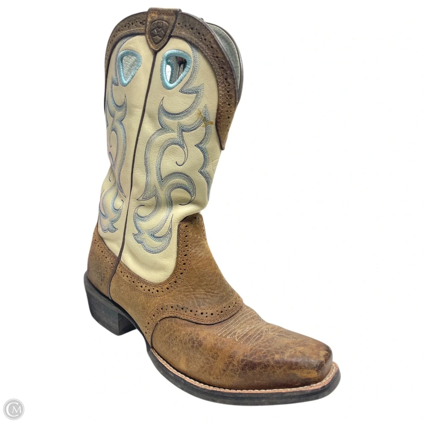 Boots Western By Ariat In Cream & Tan, Size: 7.5