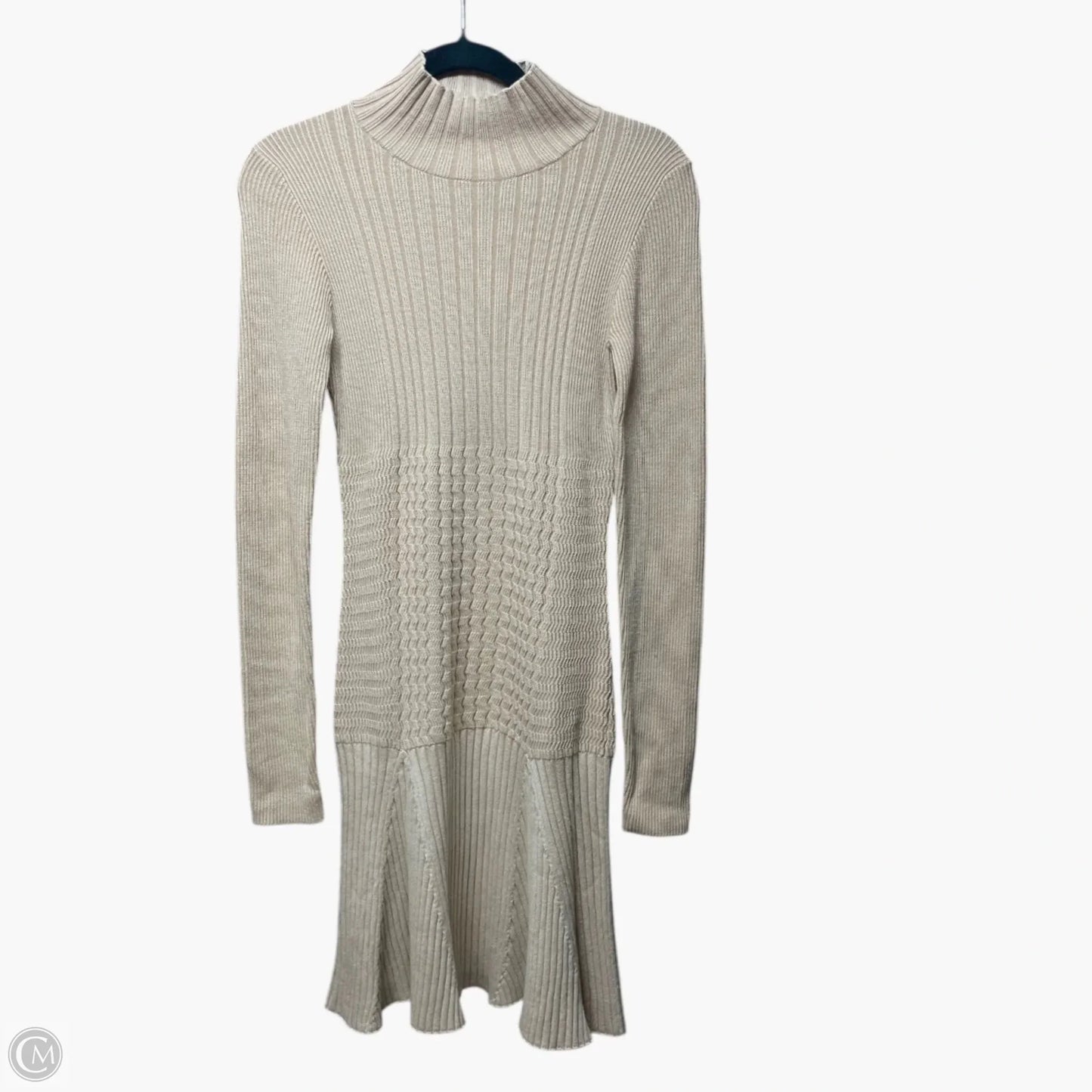 Dress Sweater By Lacoste In Tan, Size: S