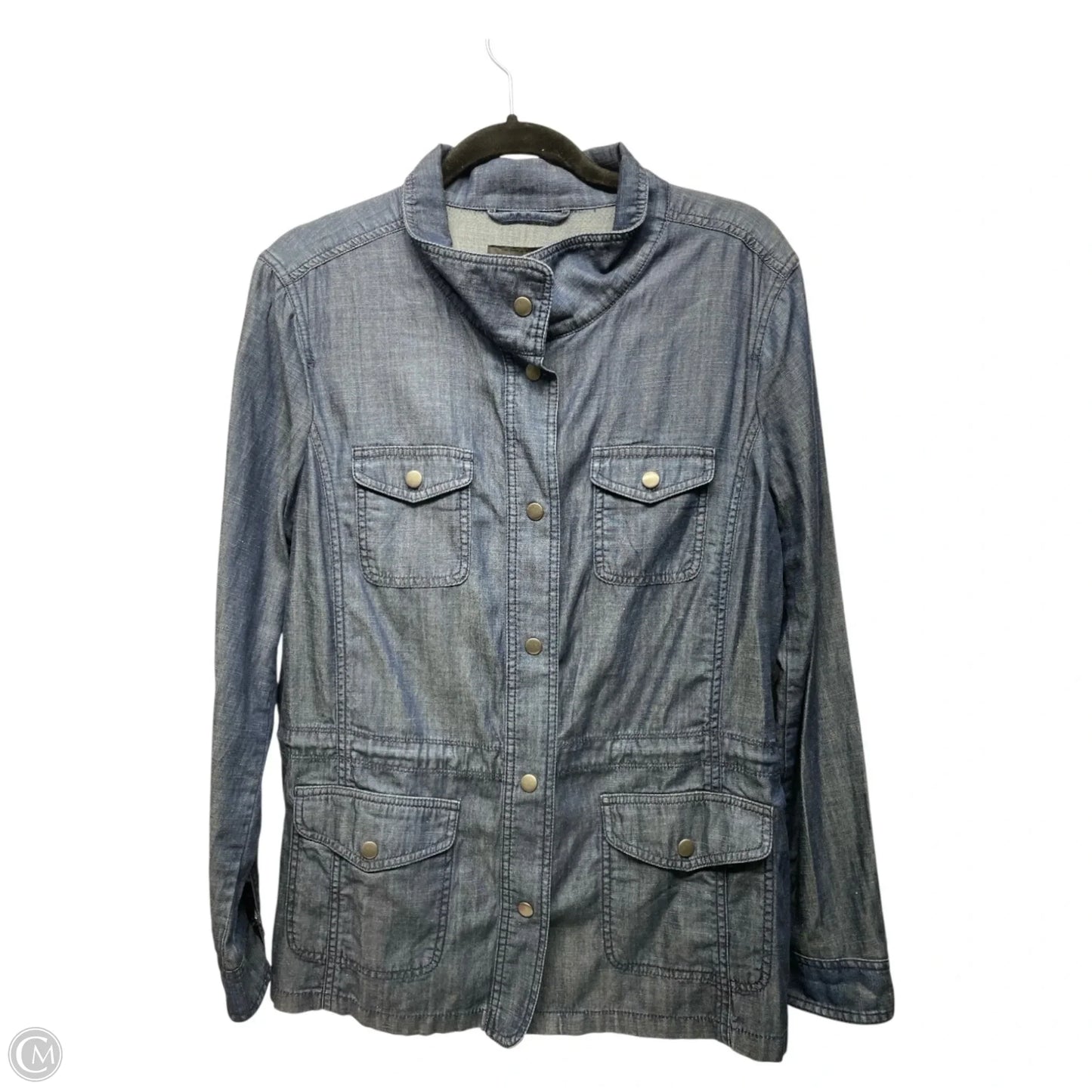 Jacket Utility By Talbots In Blue Denim, Size: L