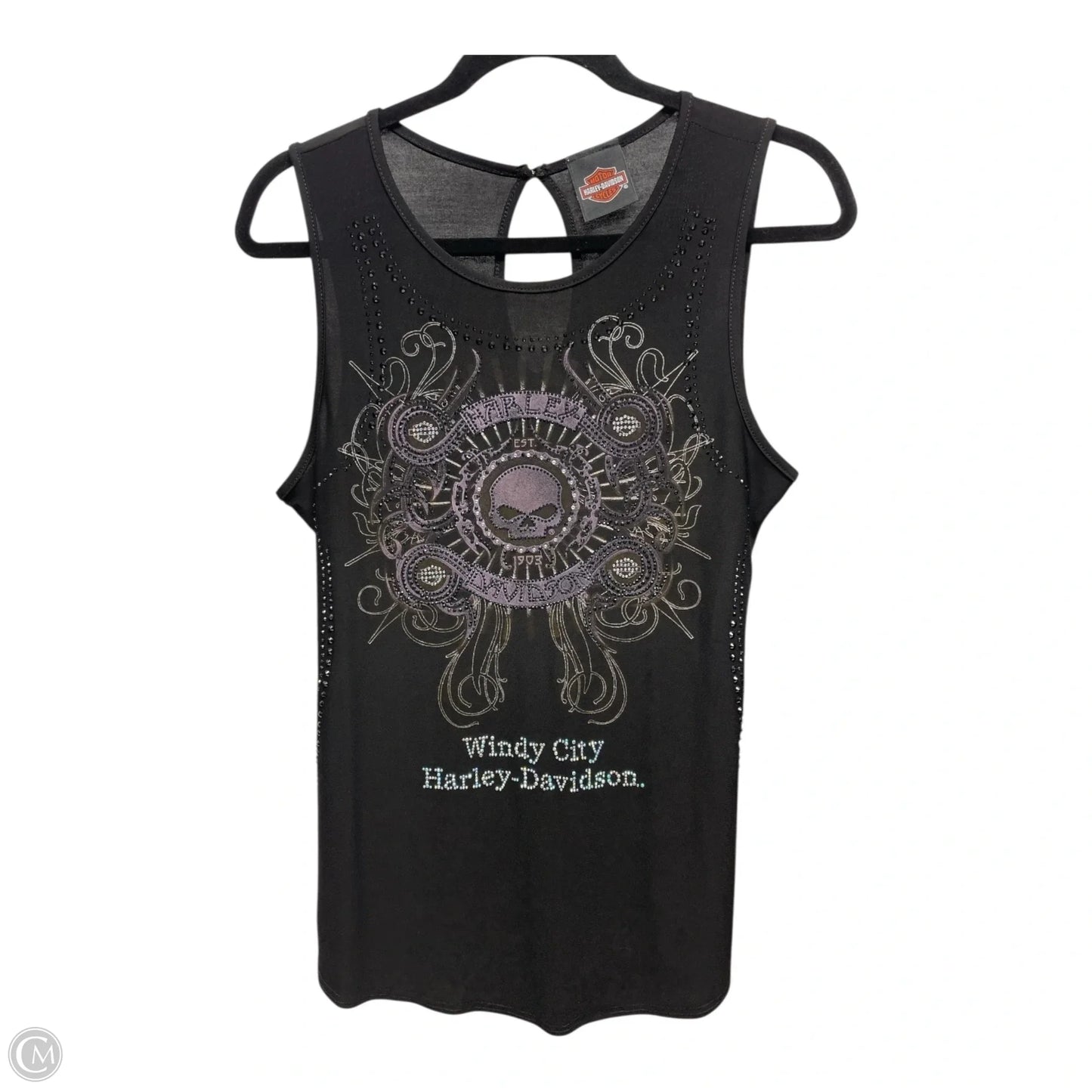 Top Sleeveless By Harley Davidson In Black & Purple, Size: S