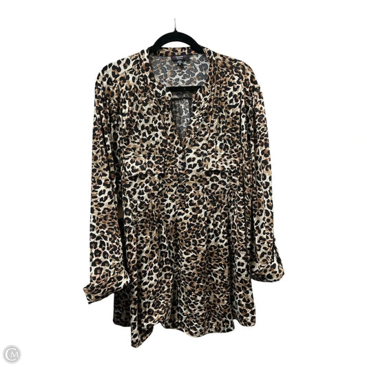 Top Long Sleeve By Cocomo In Animal Print, Size: 3x