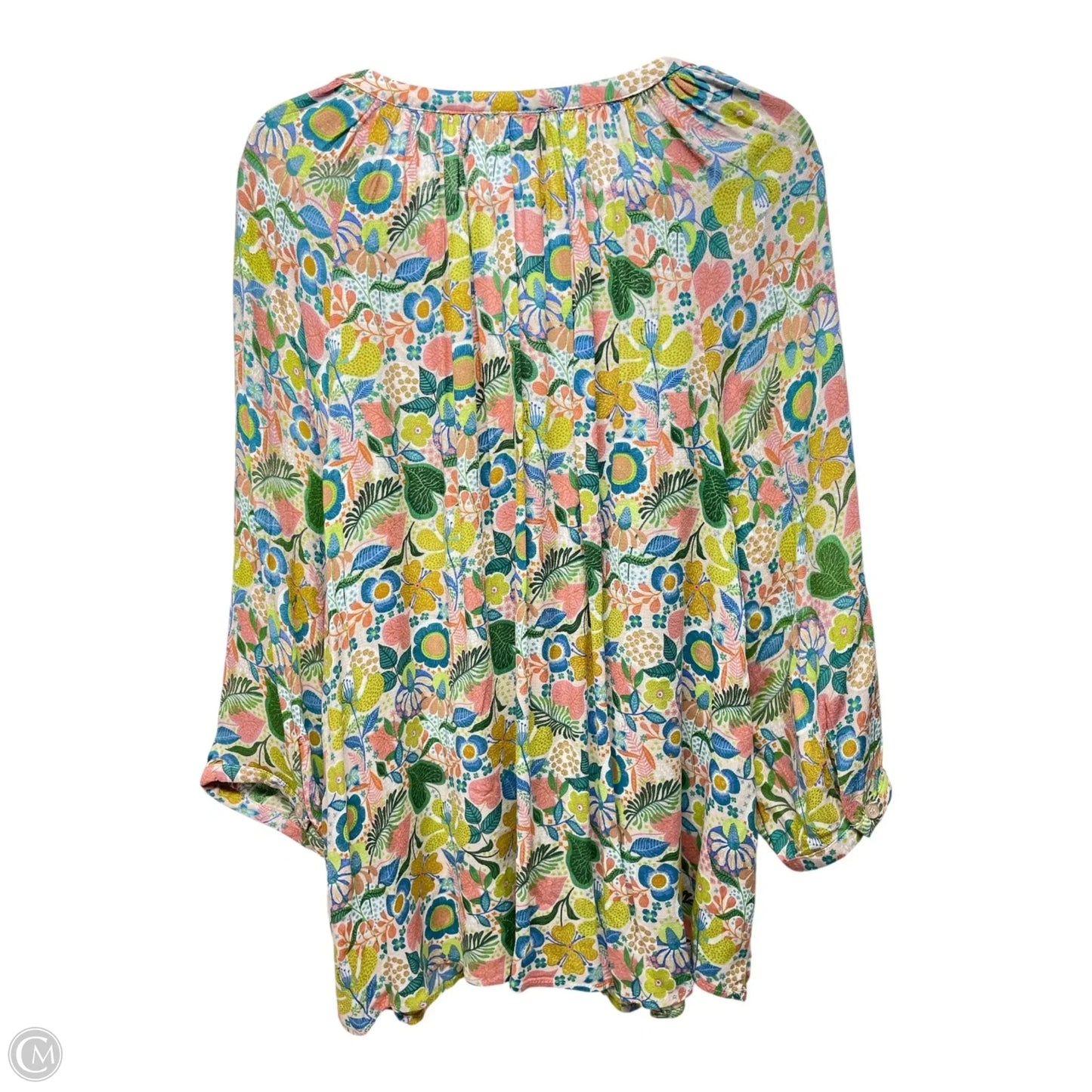 Top Long Sleeve By Jones New York In Floral Print, Size: 2x
