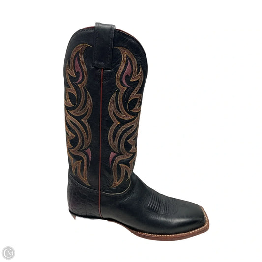 Boots Western By Justin In Black & Yellow, Size: 8