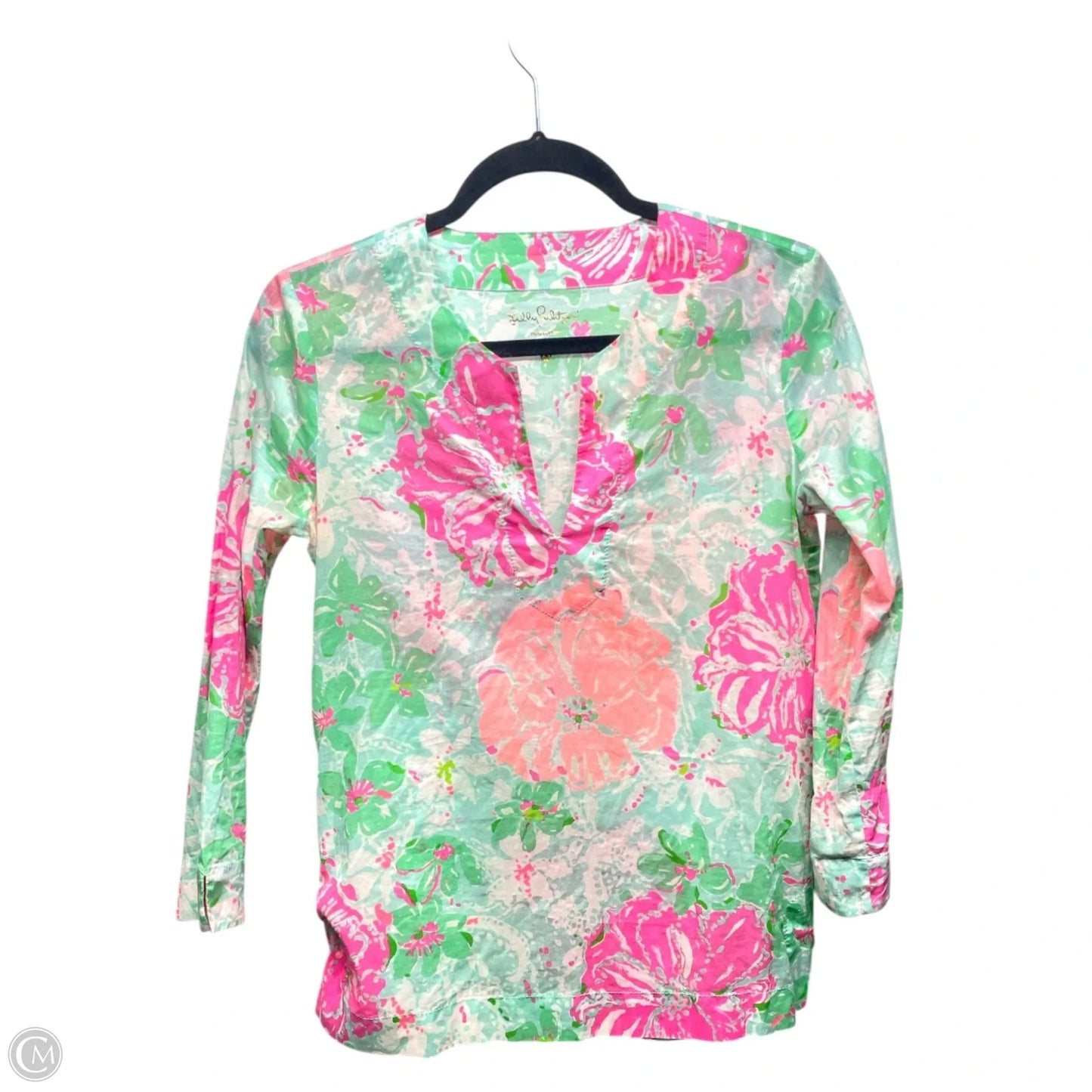 Top Long Sleeve Designer By Lilly Pulitzer In Floral Print, Size: Xs
