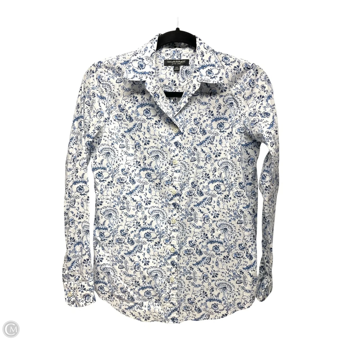 Top Long Sleeve By Banana Republic In Floral Print, Size: Xs