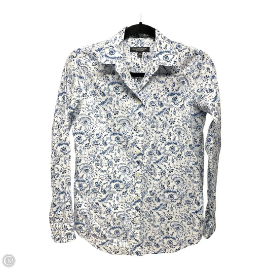 Top Long Sleeve By Banana Republic In Floral Print, Size: Xs