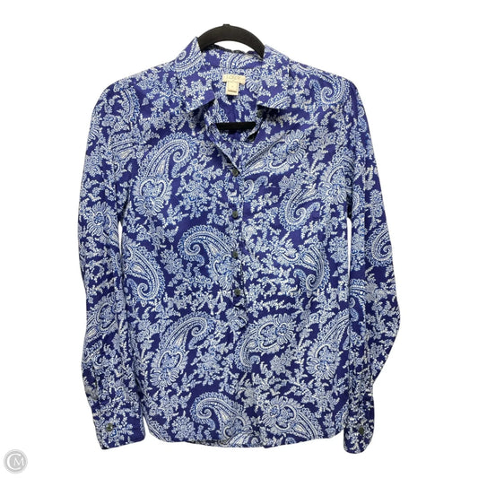 Top Long Sleeve By J. Crew In Paisley Print, Size: S
