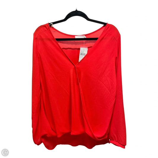 Blouse Long Sleeve By Lush In Red, Size: Xl