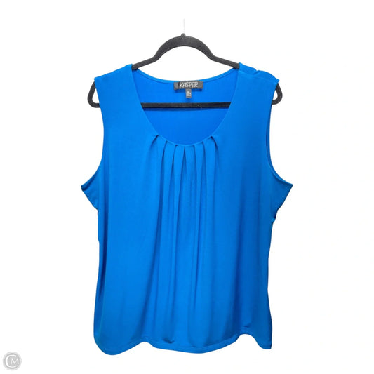 Top Sleeveless By Kasper In Blue, Size: Xl