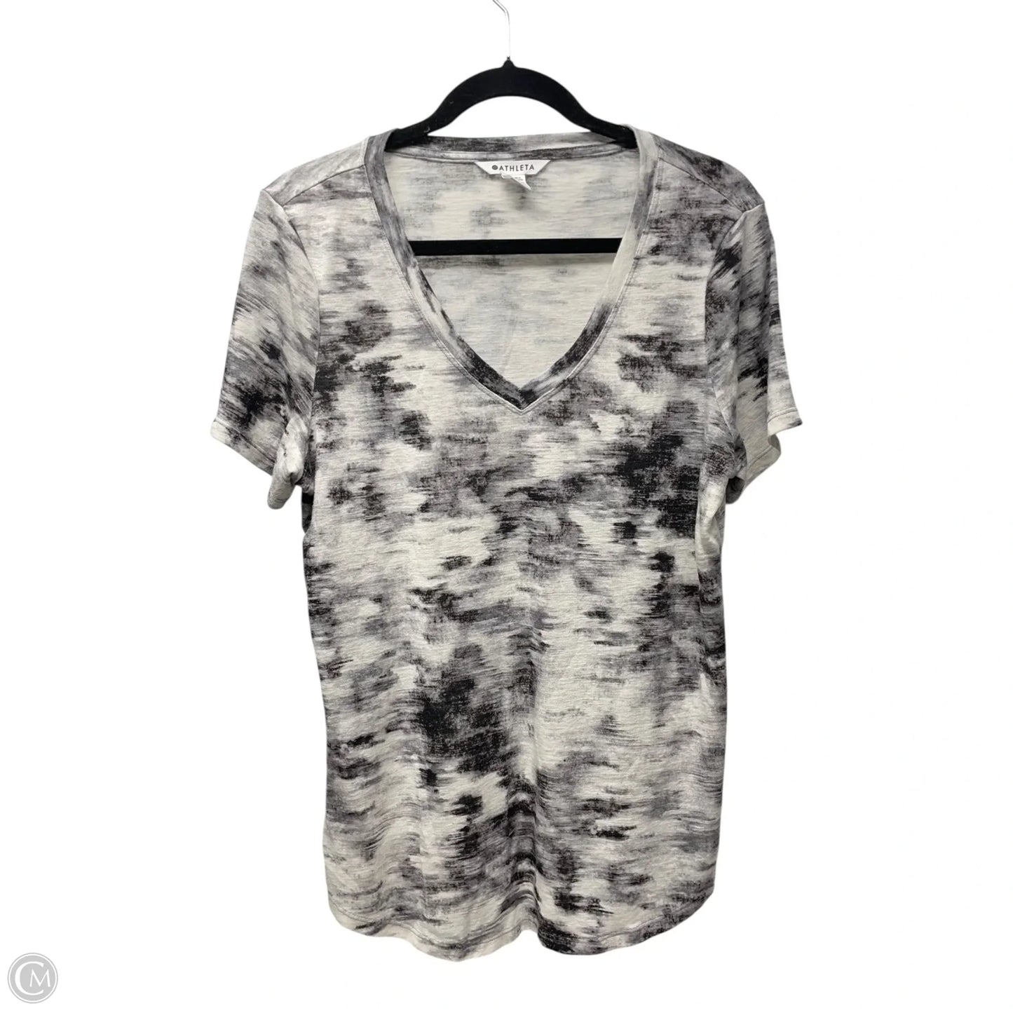 Athletic Top Short Sleeve By Lululemon In Grey, Size: M