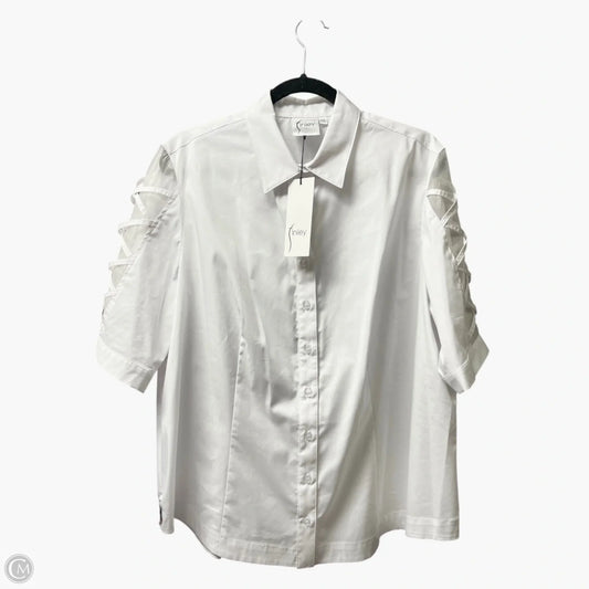 Top Short Sleeve By finley -  In White, Size: Xxl
