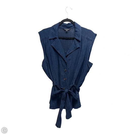 Top Sleeveless By Banana Republic In Blue Denim, Size: M