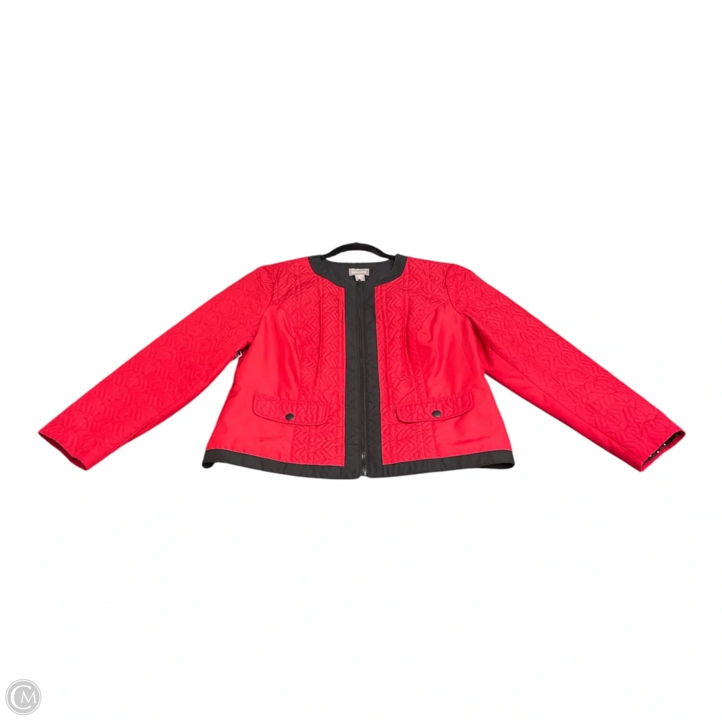 Jacket Puffer & Quilted By Chicos In Red, Size: L