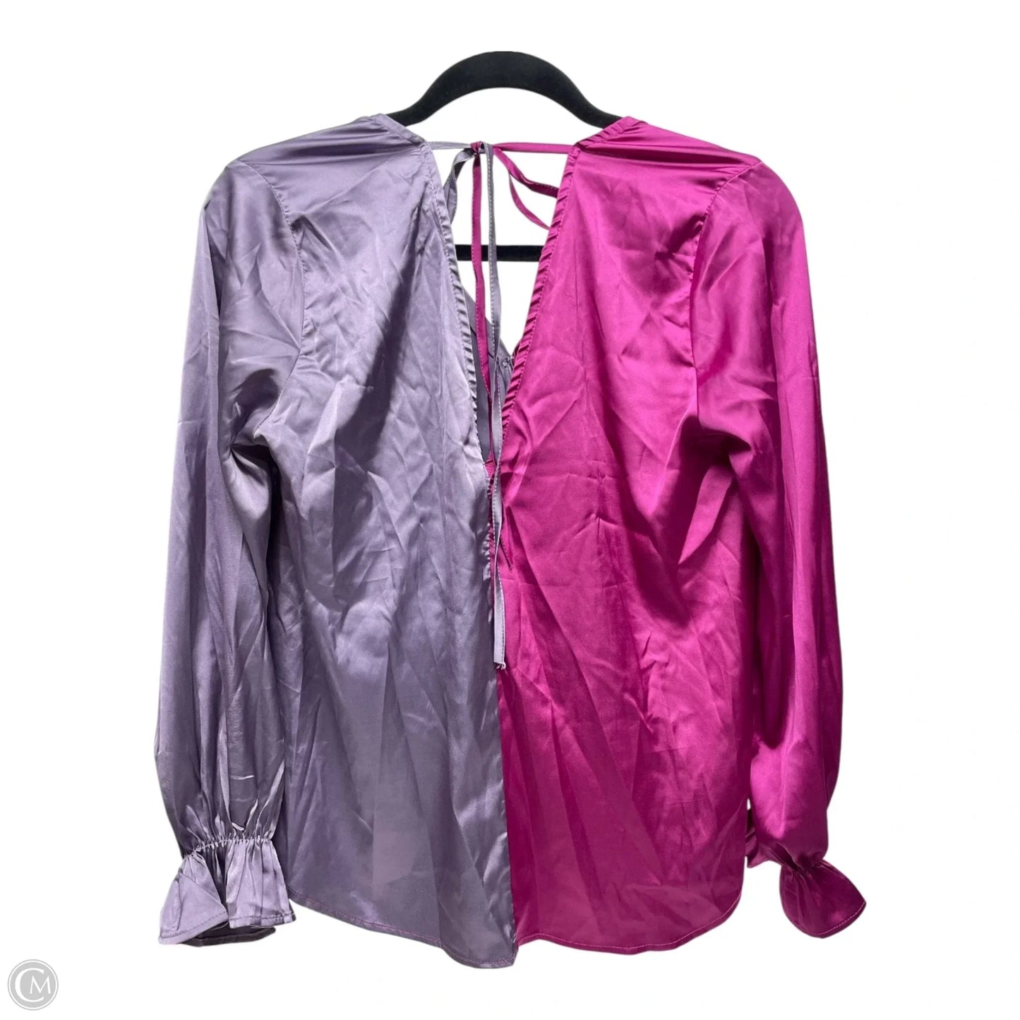 Blouse Long Sleeve By She + Sky In Pink & Purple, Size: M