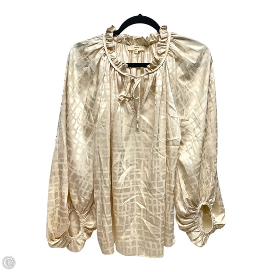 Blouse Long Sleeve By Entro In Cream, Size: M