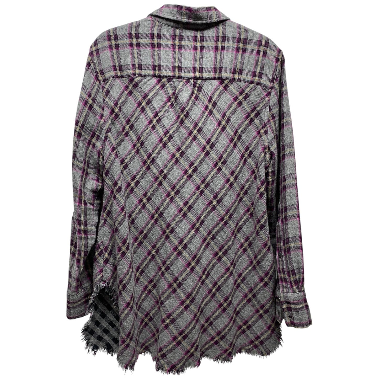 Jacket Shirt By Cabi In Plaid Pattern, Size: L