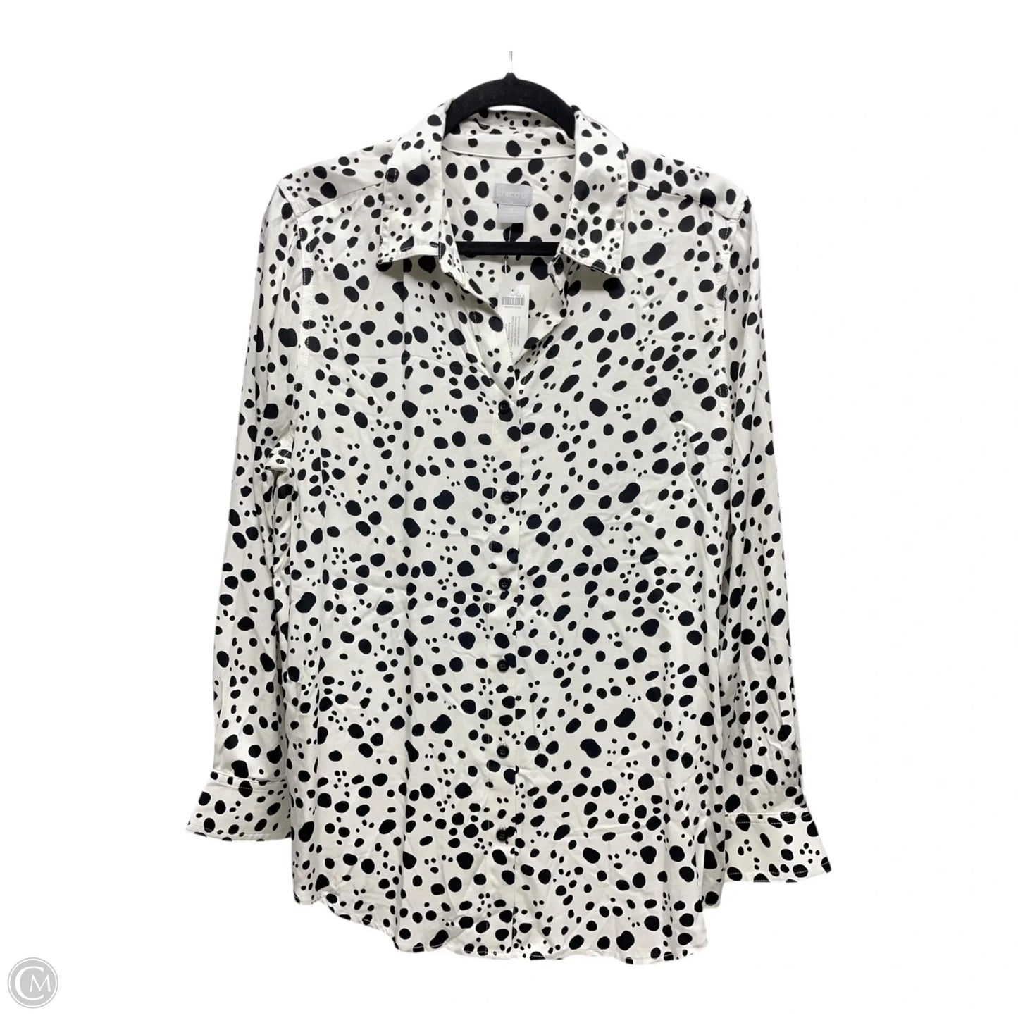Top Long Sleeve By Chicos In Polkadot Pattern, Size: L