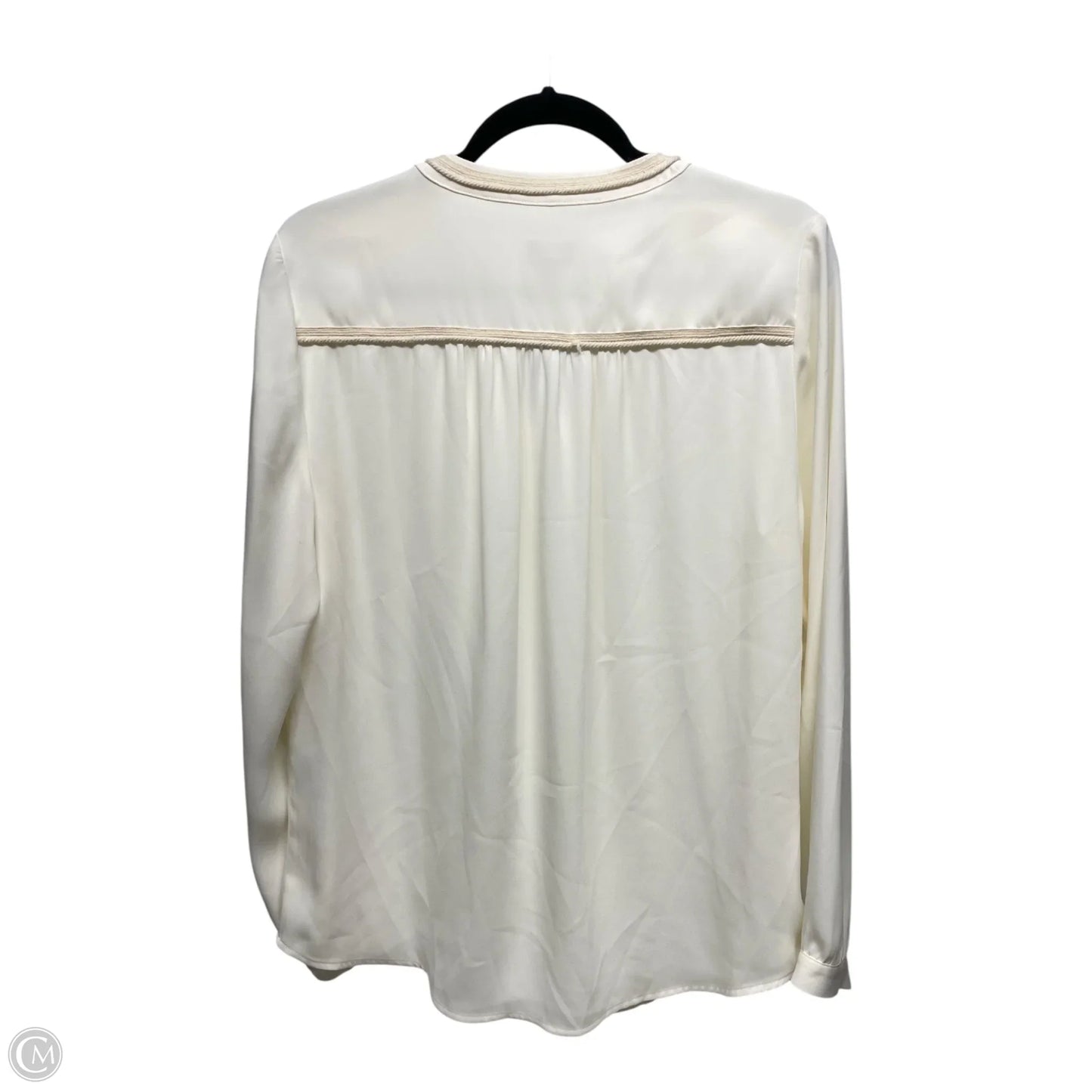 Blouse Long Sleeve By Chicos In Cream, Size: M