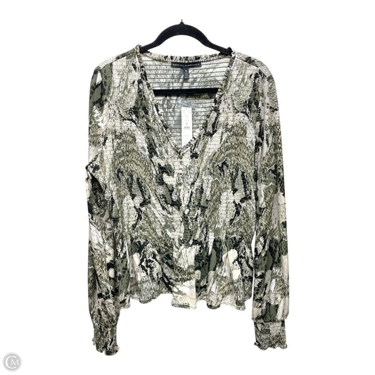 Top Long Sleeve By White House Black Market In Snakeskin Print, Size: Xl
