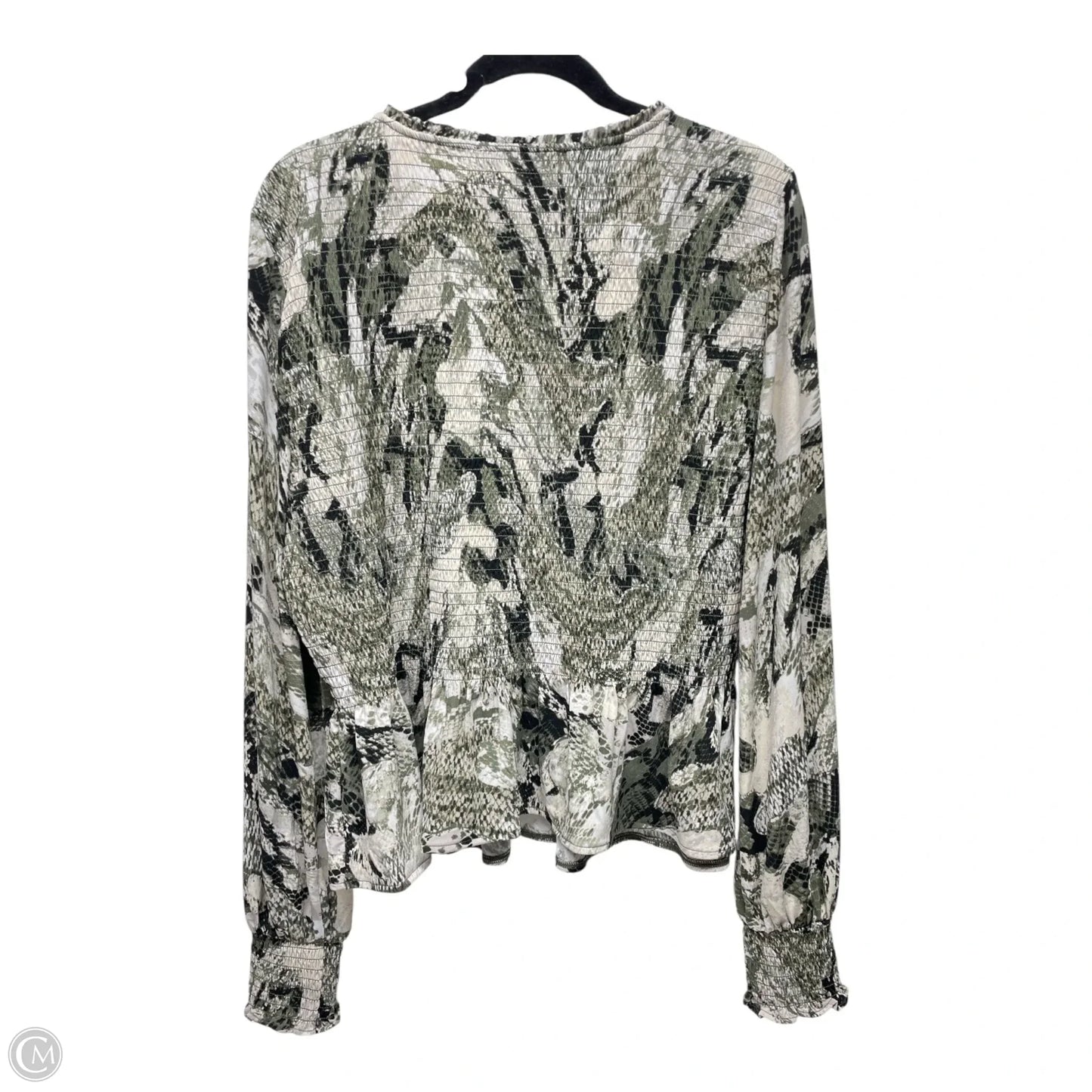 Top Long Sleeve By White House Black Market In Snakeskin Print, Size: Xl