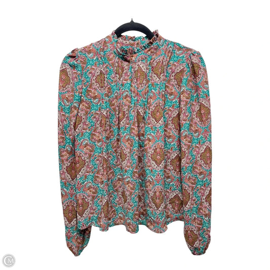 Blouse Long Sleeve By Joie In Multi-colored, Size: Xs