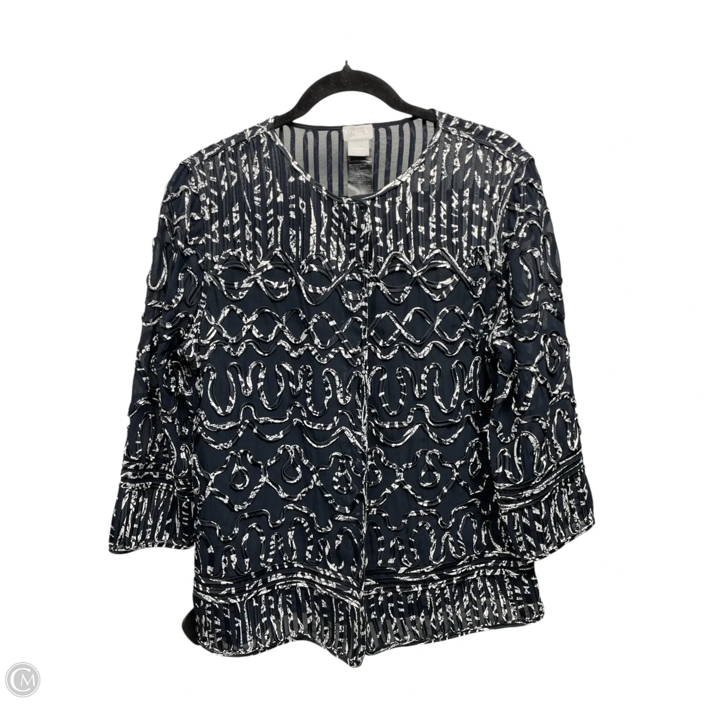 Jacket Other By Chicos In Blue & White, Size: M