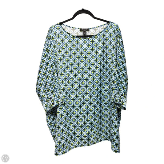 Top 3/4 Sleeve Luxury Designer By St John Collection In Geometric Pattern, Size: Xl