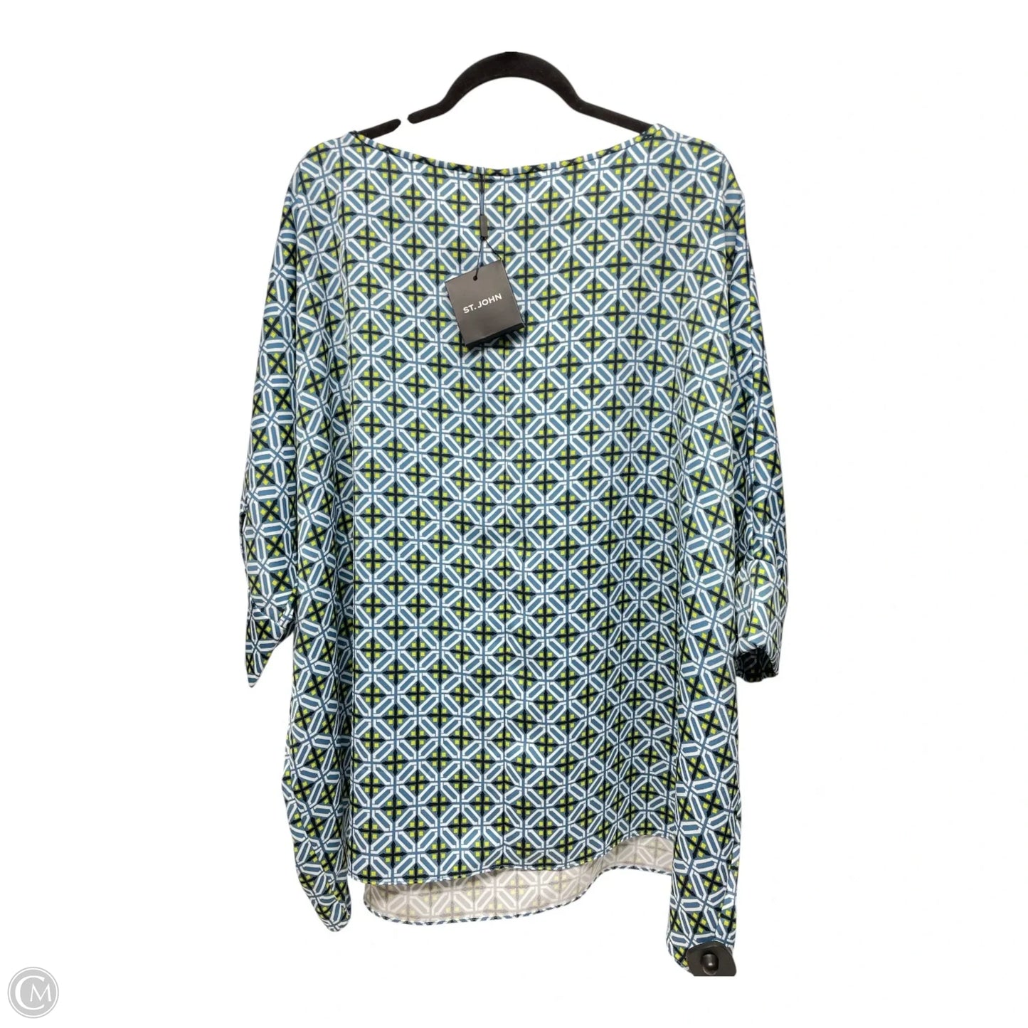 Top 3/4 Sleeve Luxury Designer By St John Collection In Geometric Pattern, Size: Xl