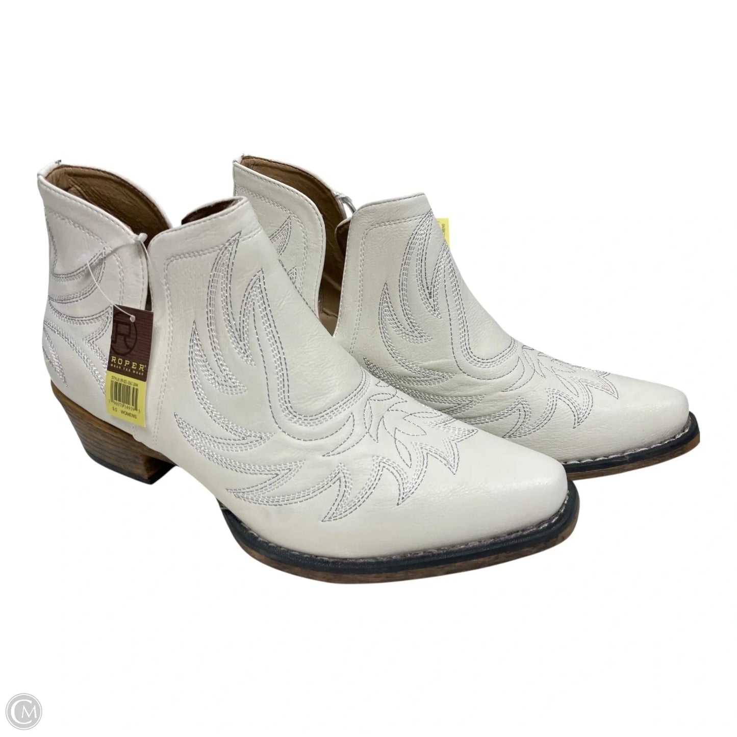 Boots Western By Roper In Silver & White, Size: 9.5
