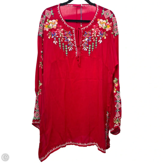 Tunic Designer By Johnny Was In Floral Print, Size: Xl