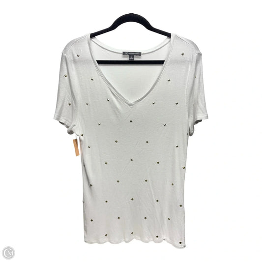 Top Short Sleeve By Inc In Gold & White, Size: Xl