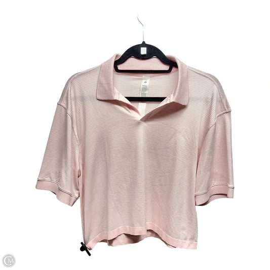 Athletic Top Short Sleeve By Lululemon In Pink, Size: 10