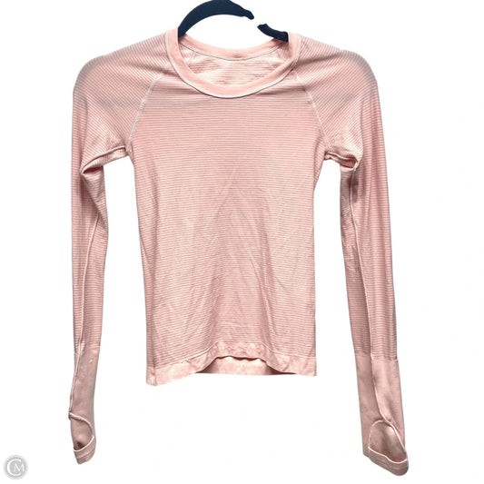 Athletic Top Long Sleeve Crewneck By Lululemon In Pink, Size: Xs