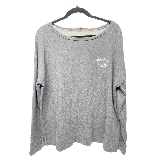 Sweatshirt Crewneck By Loft In Grey & Pink, Size: Xl