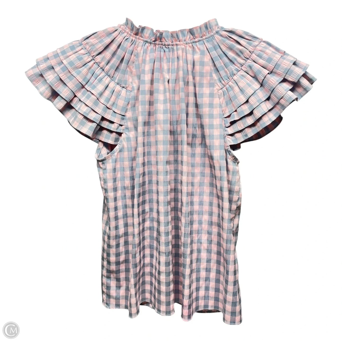 Top Short Sleeve By Buddy Love In Checkered Pattern, Size: S